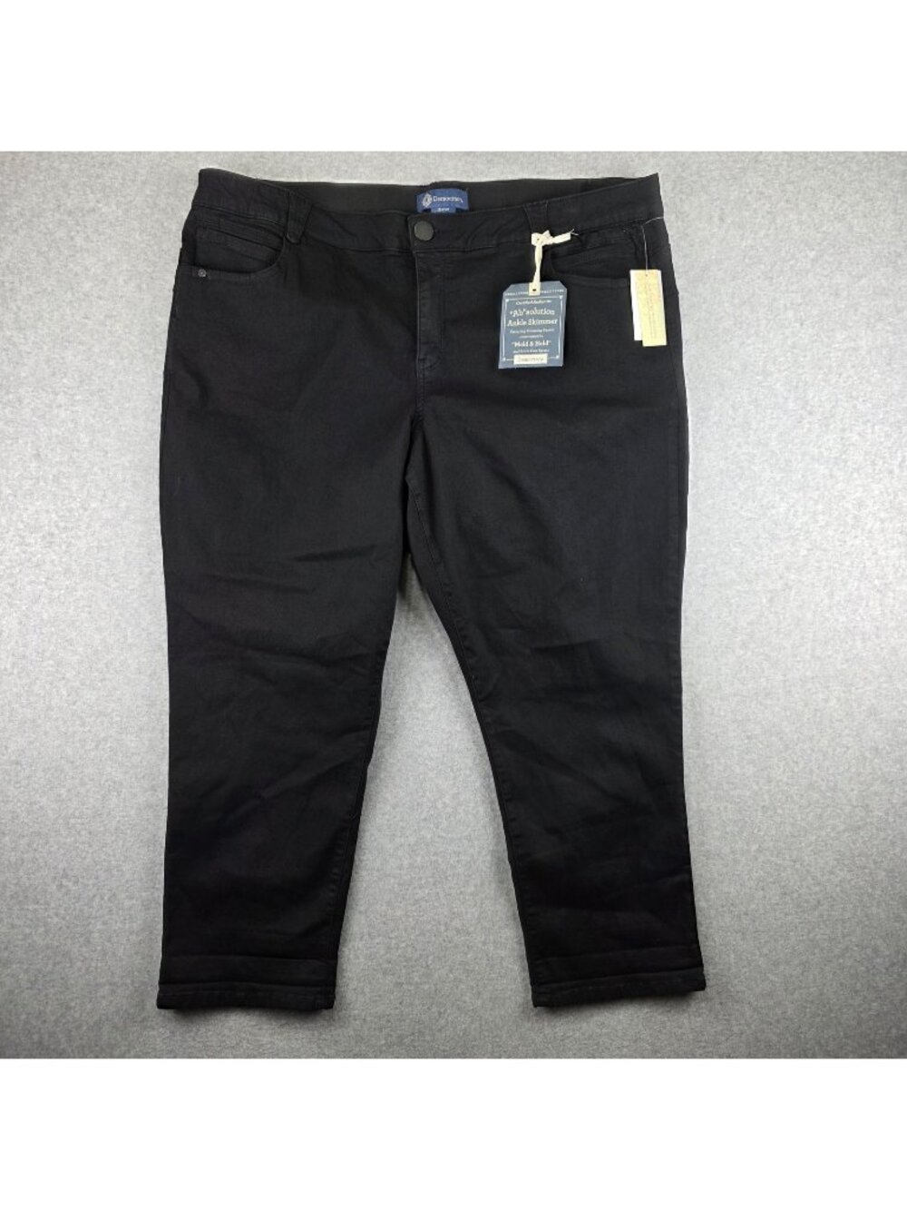 Democracy Ab'solution Womens 24W Black Ankle Skimmer Slim Twill Pants NWT